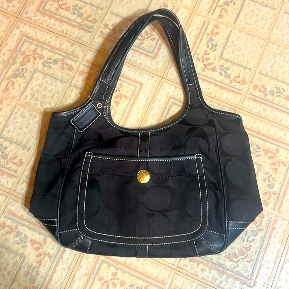 Coach tote black, gently used
